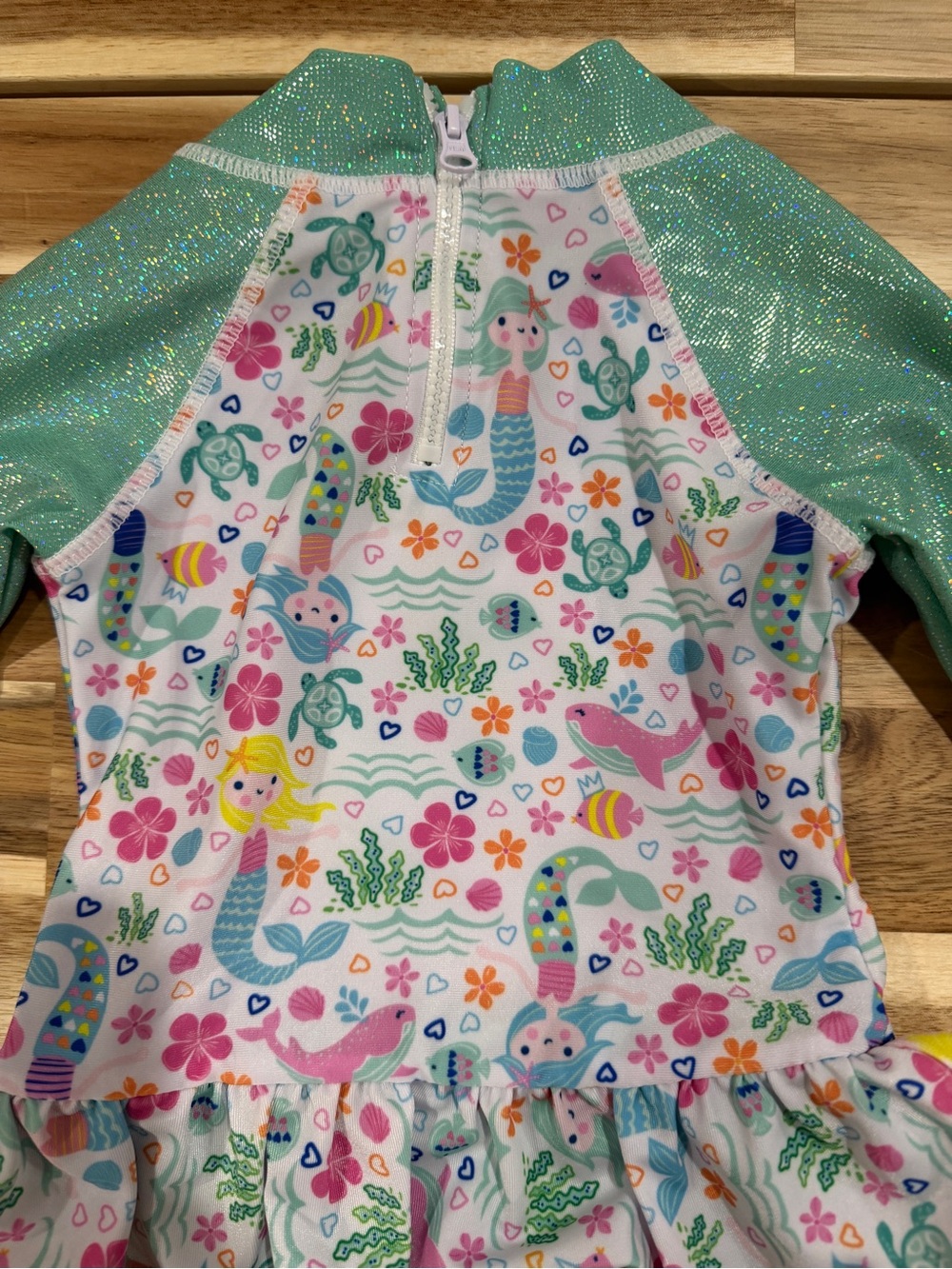 Flap Happy Mermaid Print Ruffle One-Piece Swimsuit estimated size 12-24 months - Picture 2 of 5